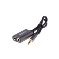 AUX-кабель Remax 3.5 x2 25cm (Silver)