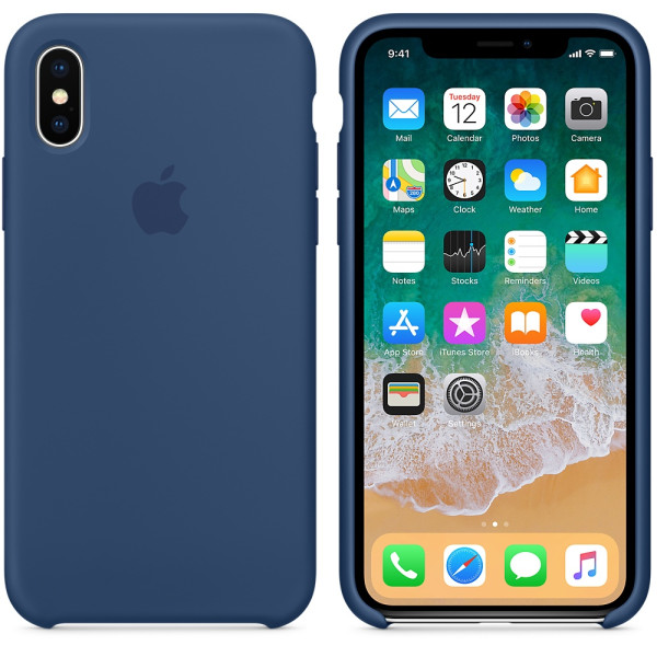 Чехол Apple Silicone Case для iPhone X / XS (Blue Cobalt) (MQT42)