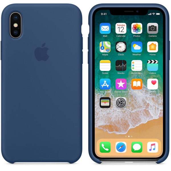 Чехол Apple Silicone Case для iPhone X / XS (Blue Cobalt) (MQT42)