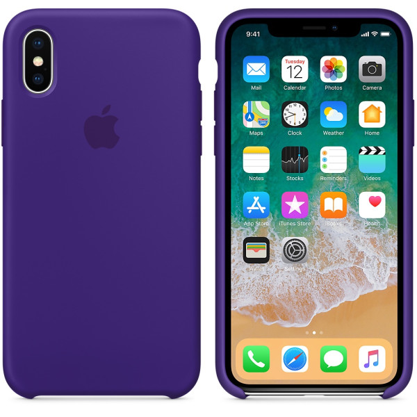 Чехол Apple Silicone Case для iPhone X / XS (Ultra Violet) (MQT72)