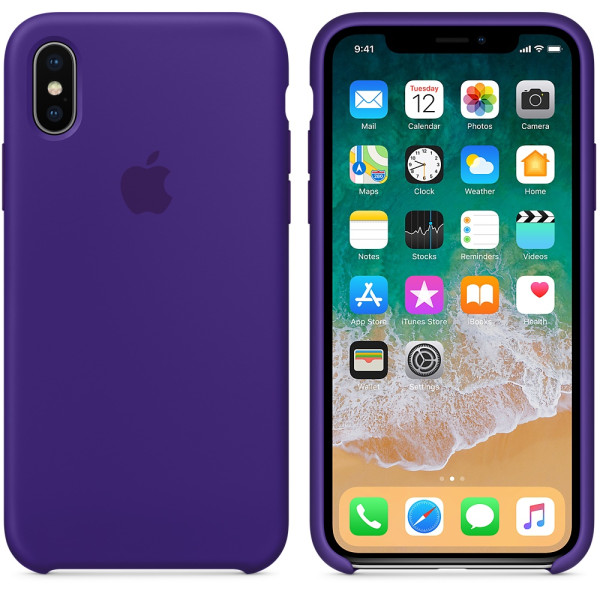 Чехол Apple Silicone Case для iPhone X / XS (Ultra Violet) (MQT72)