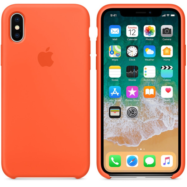 Чехол Apple Silicone Case для iPhone X / XS (Orange) (MR6F2)