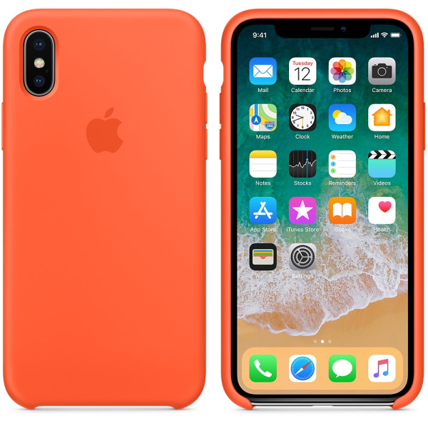 Чехол Apple Silicone Case для iPhone X / XS (Orange) (MR6F2)