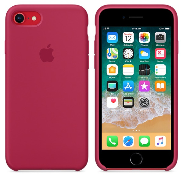 Чехол Silicone Case на iPhone 7 / 8 / SE (2020) Rose Red OEM