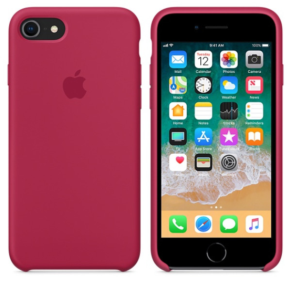 Чехол Silicone Case на iPhone 7 / 8 / SE (2020) Rose Red OEM