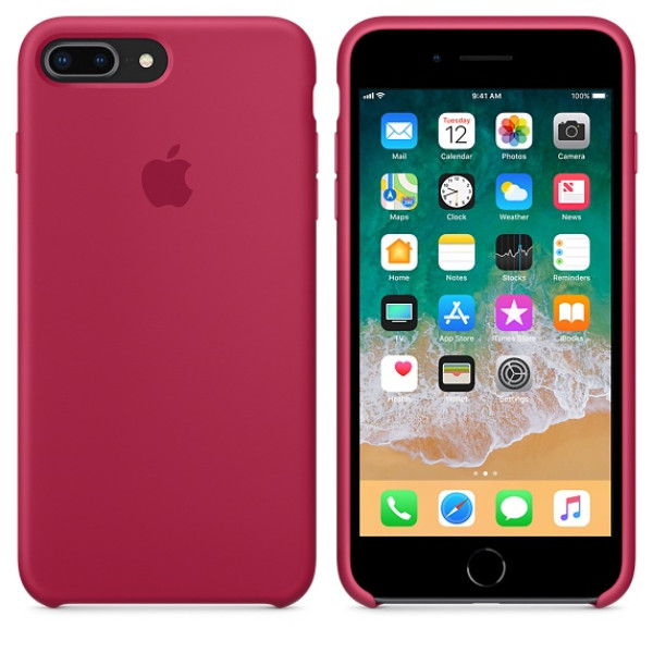 Чехол Silicone Case для iPhone 7 Plus/8 Plus Rose Red OEM