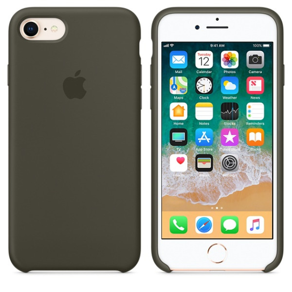 Чехол Apple Silicone Case на iPhone 7 / 8 / SE (2020) Dark Olive (MR3N2)