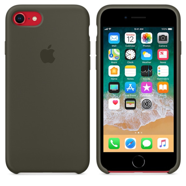 Чехол Apple Silicone Case на iPhone 7 / 8 / SE (2020) Dark Olive (MR3N2)