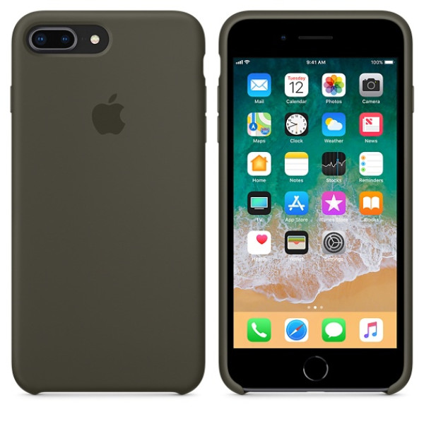 Чехол Silicone Case для iPhone 7 Plus/8 Plus Dark Olive OEM