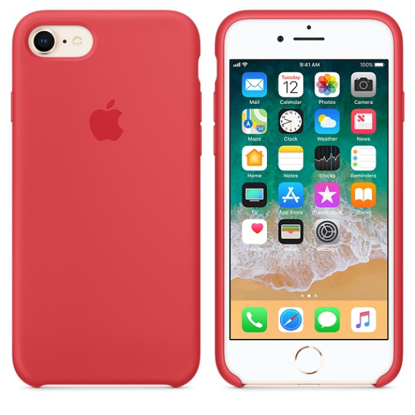 Чехол Silicone Case на iPhone 7 / 8 / SE (2020) Red Raspberry OEM