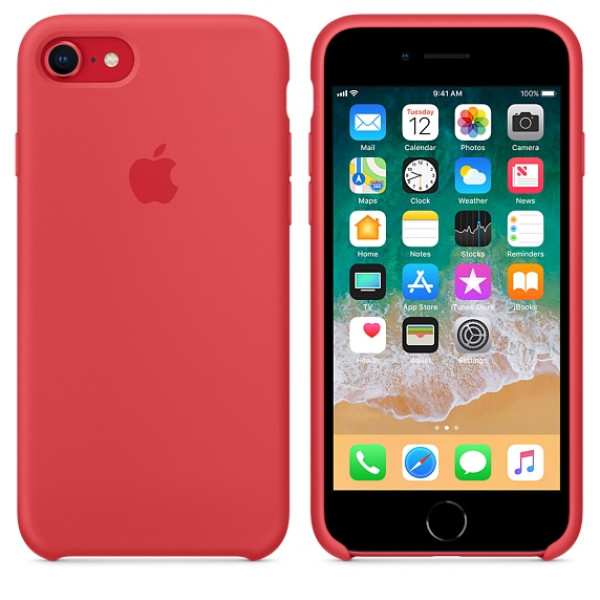 Чехол Silicone Case на iPhone 7 / 8 / SE (2020) Red Raspberry OEM