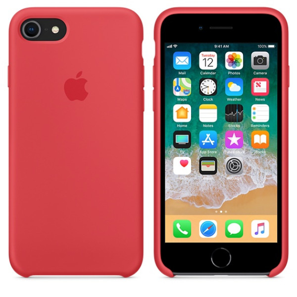 Чехол Silicone Case на iPhone 7 / 8 / SE (2020) Red Raspberry OEM