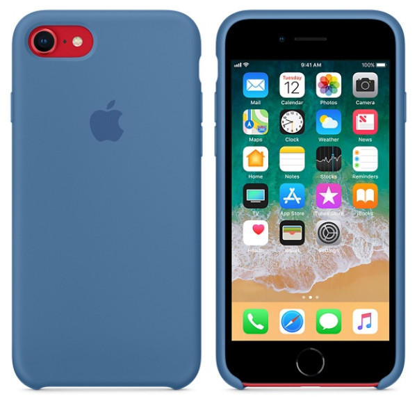 Чехол Silicone Case на iPhone 7 / 8 / SE (2020) Denim Blue OEM