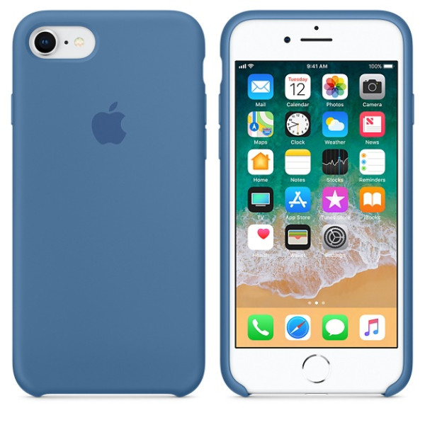 Чехол Silicone Case на iPhone 7 / 8 / SE (2020) Denim Blue OEM