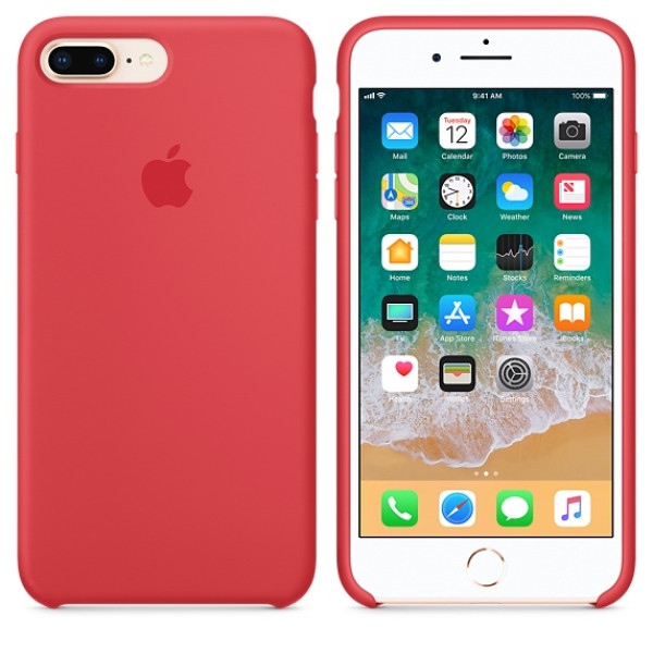 Чехол Silicone Case для iPhone 7 Plus/8 Plus Red Raspberry OEM