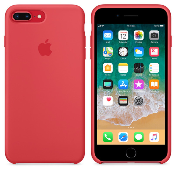 Чехол Silicone Case для iPhone 7 Plus/8 Plus Red Raspberry OEM