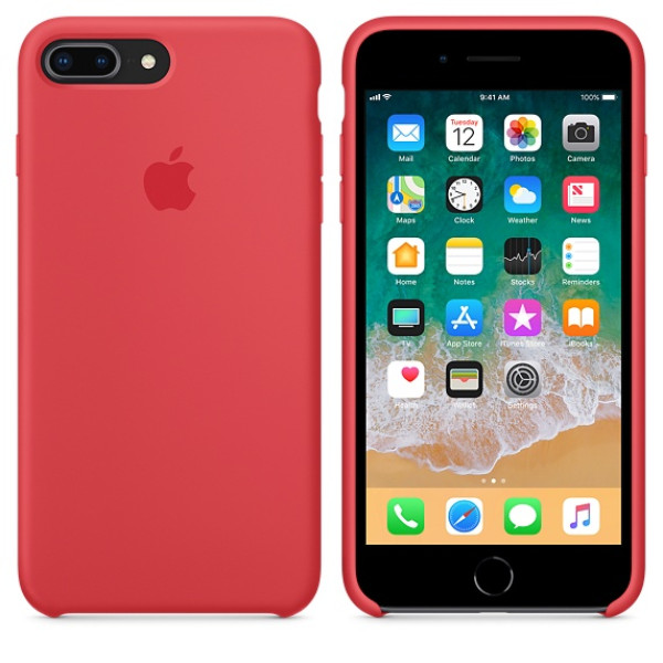 Чехол Silicone Case для iPhone 7 Plus/8 Plus Red Raspberry OEM