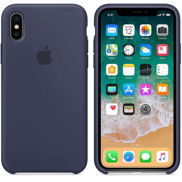 Чехол Apple Silicone Case для iPhone X / XS (Midnight Blue) (MRW92ZM/A)