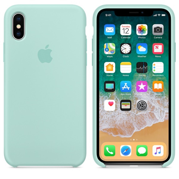 Чехол Apple Silicone Case для iPhone X / XS (Marine Green) (MRRE2)