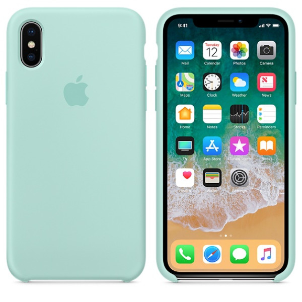 Чехол Apple Silicone Case для iPhone X / XS (Marine Green) (MRRE2)