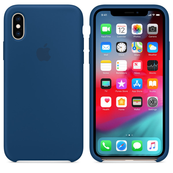 Чехол Apple Silicone Case для iPhone X / XS (Blue Horizon) (MTF92)